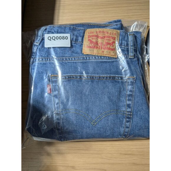 Levis Jeans Mens 36x30 Blue 505 Regular Fit Medium Wash Denim - Picture 11 of 11